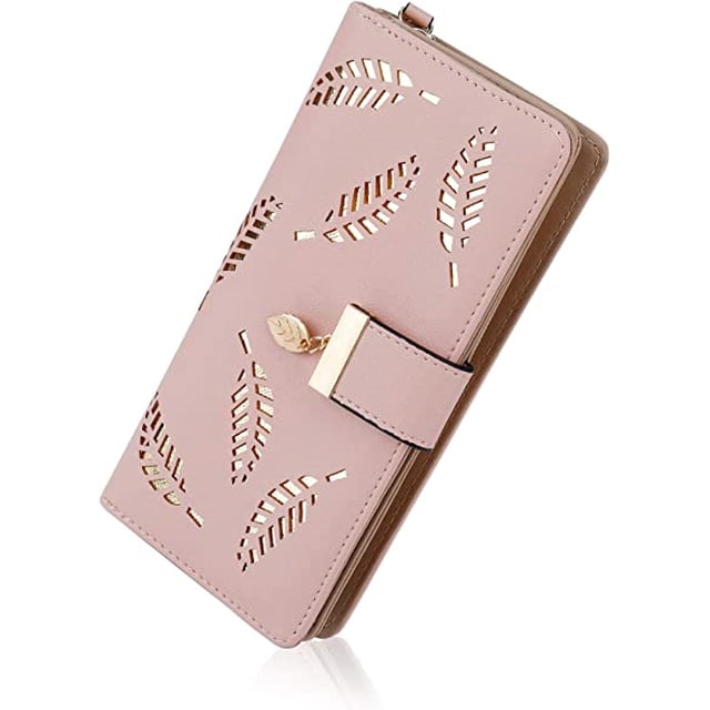 Cartera para mujer Cartera de gran capacidad Cartera elegante de piel sintética con múltiples ranuras para tarjetas ER