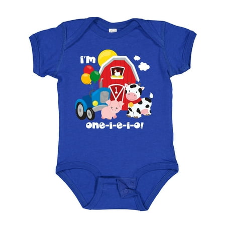 

Inktastic ONE-I-E-I-O 1st Birthday Gift Baby Boy or Baby Girl Bodysuit