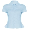 thumbnail image 4 of Blouse Décontractée à Manches Courtes pour Femmes Col Rabattu Couleur Unie Tenue Polyvalente pour Toutes les Saisons, 4 of 4