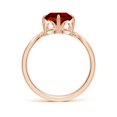 thumbnail image 2 of ANGARA Lab Grown 3.3 Ct Prong-Set Oval Ruby Chevron Engagement Ring for Women in 14K Rose Gold (Size-10x8mm) | July Birthstone, Birthday, Anniversary, Jewelry Gift for Women | Lab-Grown Ruby Ring, 2 of 8