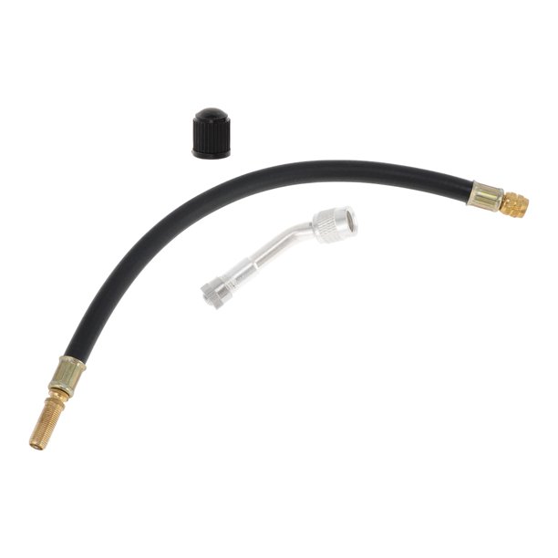 1 Set 135 Grados Extensión de Válvula de Llanta de Cobre con Tubo de Plástico Flexible de 300mm para Carro Motocicleta RV Camión Bicicleta