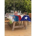 thumbnail image 4 of 60x120 Inch Outdoor Tablecloth with Umbrella Hole Zipper Rectangle Red Blue Flag Rectangular Tablecloths Outside Waterproof Frog Star Summer Ocean Beach Palm Tree Patio Table Cover for Picnic Party, 4 of 8