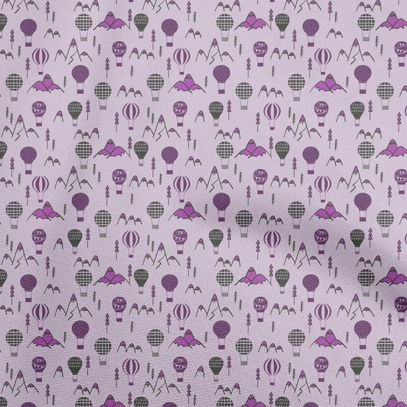 oneOone Cotton Poplin Purple Fabric Kids Craft Projects Decor Fabric Printed By The Yard 56 Inch Wide