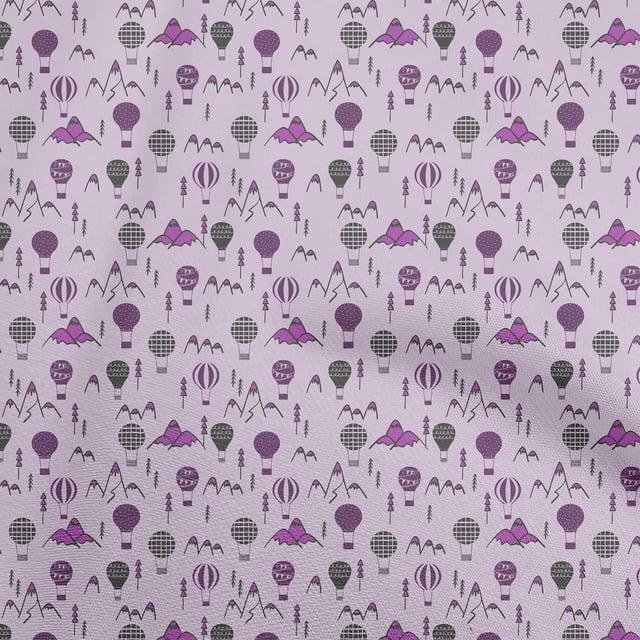oneOone Polyester Spandex Purple Fabric Kids Sewing Craft Projects Fabric Prints By Yard 56 Inch Wide