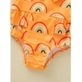 thumbnail image 5 of stylesilove Baby Toddler Girls Rainbow Print One-Piece Swimsuit Ruffle Crisscross Back Bathing Suit Beach Swimwear (12 Months, Orange), 5 of 7
