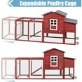 thumbnail image 4 of PETSCOSSET 78.7" Chicken Coop with Run Large Wooden Chicken House with Wheels, Combinable, Red, 4 of 9