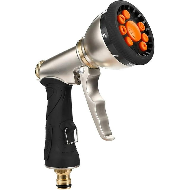 Pistolet à Main en Métal Haute Résistance pour 9 Jets pour Voitures, Lavage d'Animaux et Irrigation Pelouse