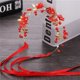 thumbnail image 3 of Zhuge Horquillas para el pelo de boda con flores para novias, peinetas con perlas de cristal,joyas con diamantes de imitación para novias, damas de honor y mujeres (rojo), 3 of 5