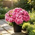 thumbnail image 5 of Hydrangea Artificial Flower for Outdoor, 4 Bundles Fake Hydrangea Bush Plant UV Resistant for Outdoors Front Porch Indoor Home Garden Decor, Red, 5 of 9