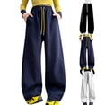 thumbnail image 7 of Ruyang Girls Fleece Sweatpants Teens Baggy Wide Leg Joggers Drawstring Winter Thermal Elastic High Waisted Pants, 7 of 7