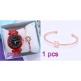 thumbnail image 1 of (Reloj + Pulsera) Reloj Mujer Cuero Pulsera Estrella (caja no incluida), 1 of 4