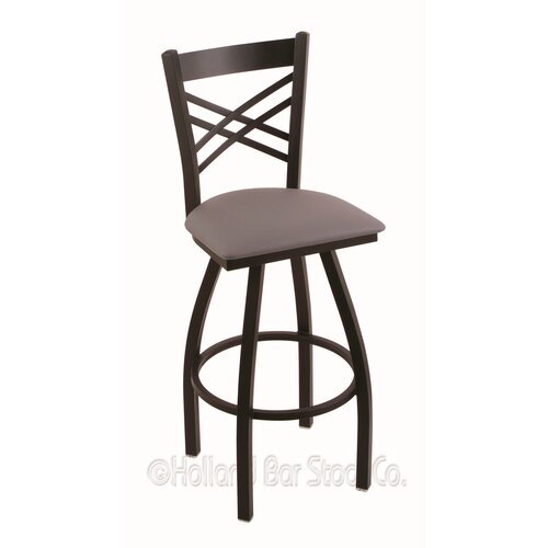 820 Catalina 25" Swivel Counter Stool with Black Wrinkle Finish and Canter Storm Seat