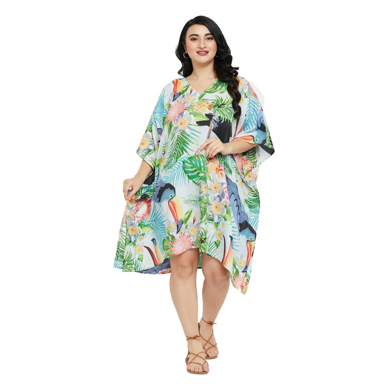 vinden er stærk Antagelse forbruger Oussum Women's Plus Size Kaftan Short Tunic ¾ Sleeve Kimono Caftan Dresses  Online - Walmart.com