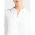 thumbnail image 4 of Time and Tru Women's Cotton Double Cloth Cropped Shirt, Size XS-XXXL, 4 of 5