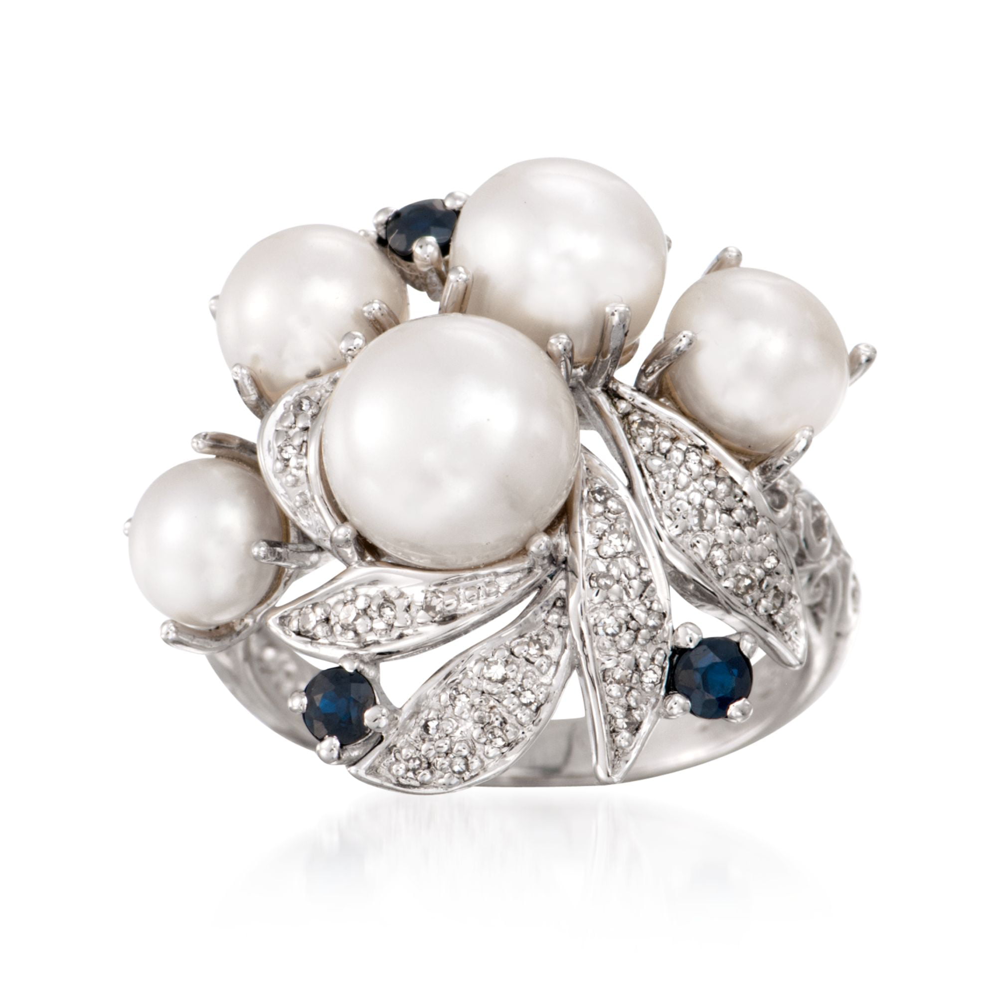 Details about   Art Deco 925 Silver 2.70 Ct White Diamond Blue Sapphire Vintage Antique Ring 