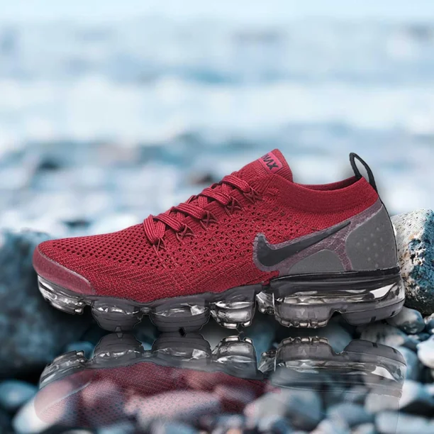√ Nike Air VaporMax 2018 FK Men's Wine red dark gray Sneakers Running Shoes