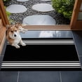 thumbnail image 4 of 2x3 Door Mat Rug, Black Striped Non-Skid Rubber Backing Large Rectangle Rugs - Living Room Bedroom Home Office, Farmhouse Black White Stripes Indoor Floor Mat Carpets Washable Rug, 4 of 9
