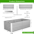 thumbnail image 6 of Outdoor Metal Raised Garden Bed,8x4x2ft Planter Box for Vegetables,Flowers,Herbs w/478 Gallon Capacity,Silver, 6 of 9
