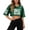 Green#9527, variant on CONZONE Womens Summer Sports T-Shirts Short Sleeve Cropped Tops for Women Casual V Neck Number 25 Graphic Y2K Lightweight Tees Soft Cozy Dailywear