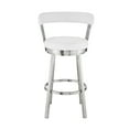 thumbnail image 4 of Kobe 30" Bar Height Swivel Bar Stool in Brushed Stainless Steel Finish and White Faux Leather, 4 of 9