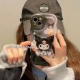 thumbnail image 1 of Funda Kawaii Sanrio Kuromi para Iphone 14 13 12 11 Pro Max Mini Xs Xr X 8 7 6S 6 Plus Apple Liquid Left Rope funda de dibujos animados regalo, 1 of 4