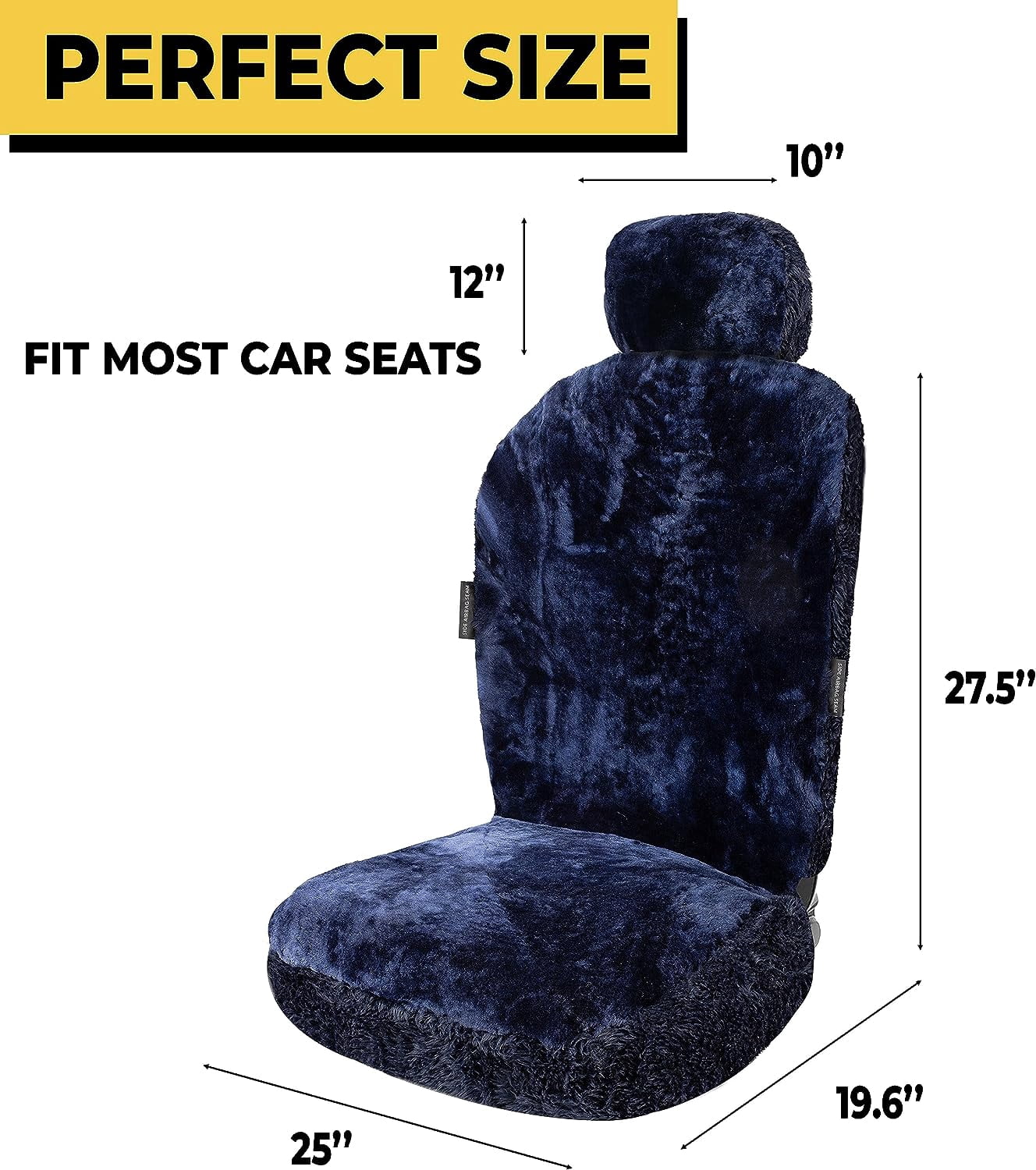 Zone Tech Sheepskin Seat Cover Deep Blue