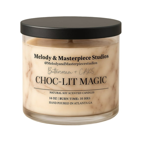 Natural Soy Wax Candle Jar with Lid (14.5oz) – Long-Lasting 35 Hours Burn Time – Ideal for Backyard, Patio, Decks & Indoor - (Chocolate Magic)