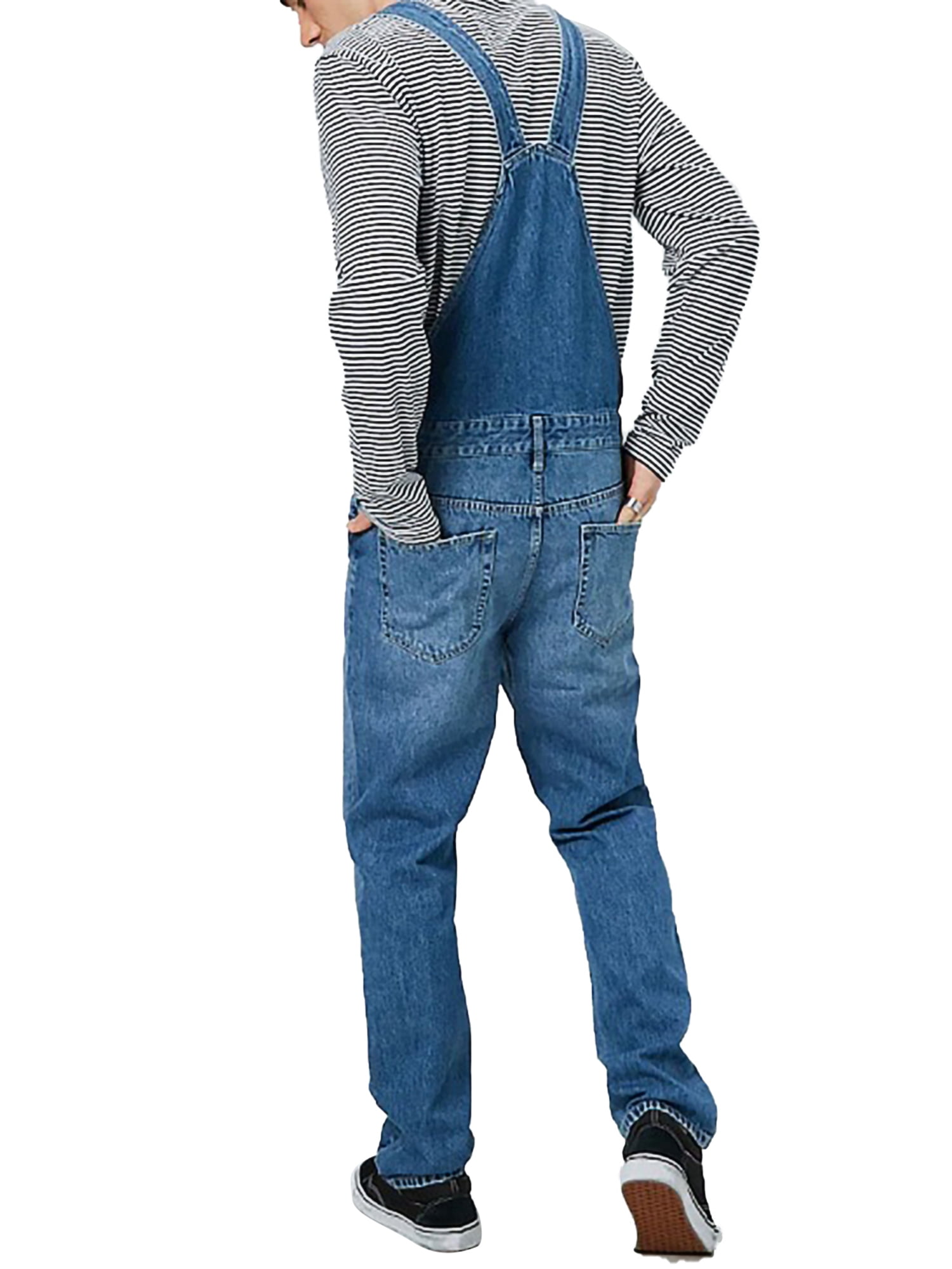 is er Begraafplaats stilte Herdignity Men's Denim Bib Overalls Jumpsuit Slim Dungaree Pants with  Pocket - Walmart.com