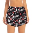 thumbnail image 4 of Lsque Vintage Skull Casino Printed Women's Running Shorts with Liner Pockets,Elastic Quick Dry Workout Athletic Gym Yoga Shorts,Womens High Waist Shorts-Medium, 4 of 9