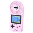 thumbnail image 4 of Consola de juegos portátil con ventilador pequeño ajustable y consola de juegos con pantalla a color y carga USB, color rosa, 4 of 10