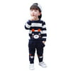 Winter Toddler Kids Baby Clothes Set Striped Bear Tops Pants Outfits Outwear