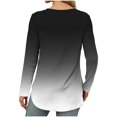 thumbnail image 6 of miqiqism Great discounts！Women's Tops Curved Hem Tees Pullover Shirts Gradient Crew Neck Tunic Blouses Loose Jumper Clothing,T# Dark Gray,Medium, 6 of 6