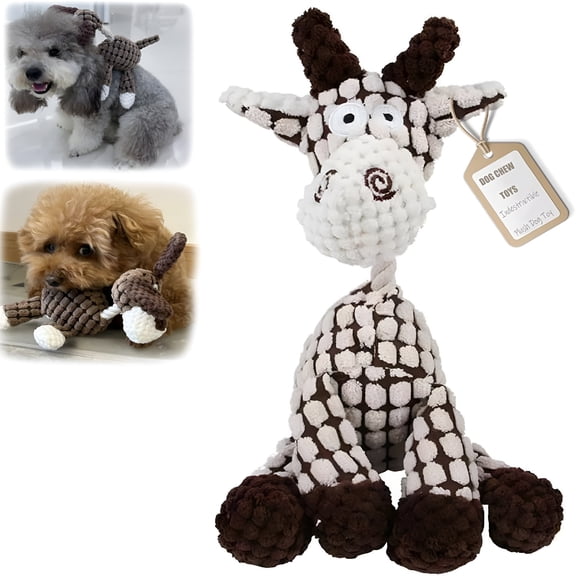BESTSKY 2026 New Indestructible Plush Dog Toy, Dog Chew Toys, Interactive Stuffed Animal Puppy Toys, Aggressive Chewers for Small and Medium Pups