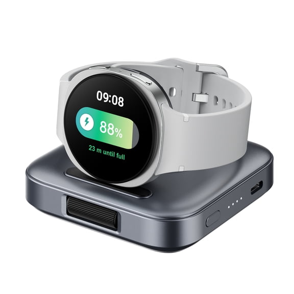 Portable Samsung Watch Charger for Samsung Watch 8/8 Classic, 1800mAh Wireless Charger for Galaxy Watch 7/Ultra/6/6 Classic/5/5 Pro/4/4 Classic/3/Active 2/Active, for Travel, SwanScout 303S