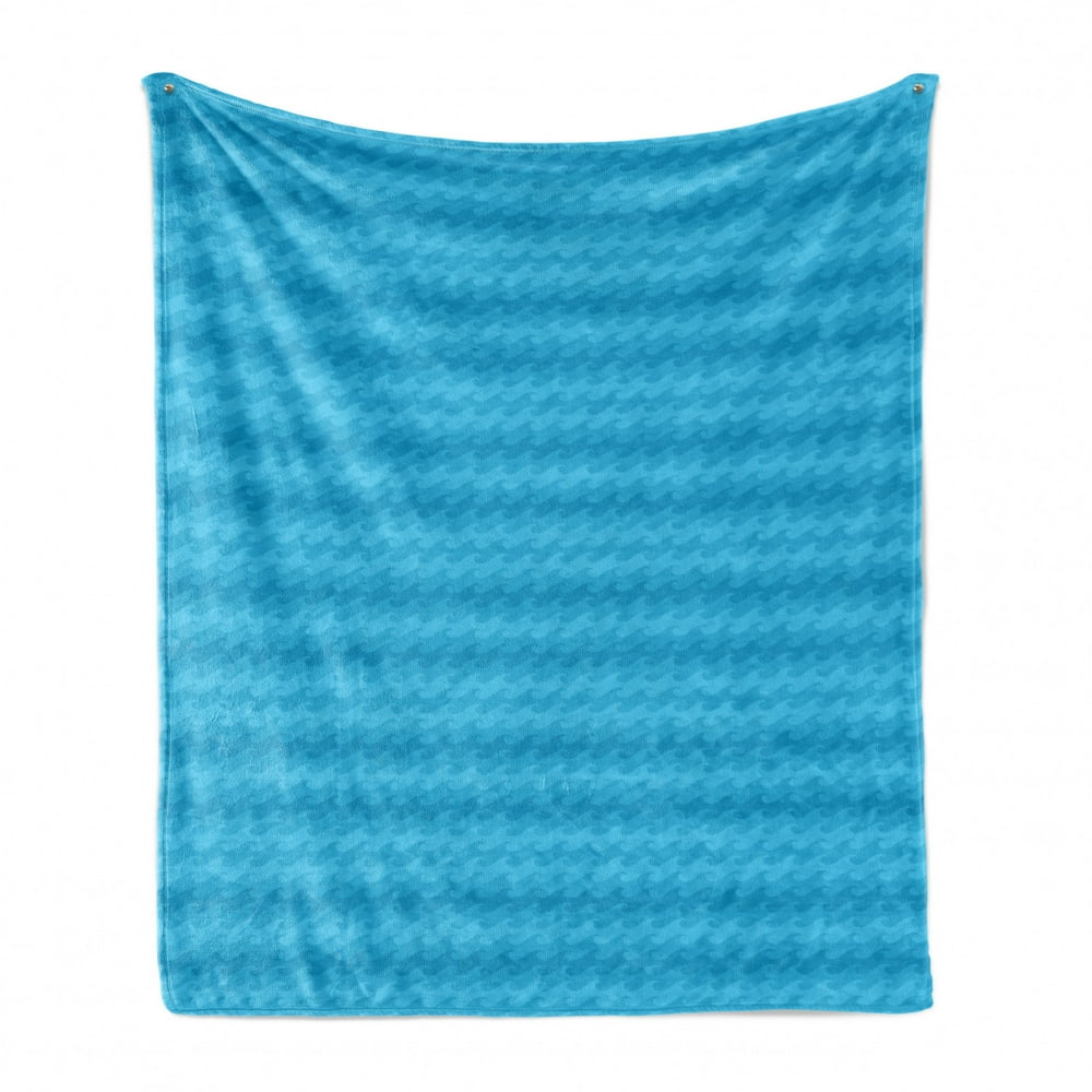Nautical Soft Flannel Fleece Throw Blanket, Horizontally Flowing Waves