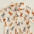 thumbnail image 4 of Toddler Boy Summer Clothes Baby Boy Easter Outfit Cute Print Short Sleeve Shirt Tops and Shorts Set 2 Piece, 4 of 4