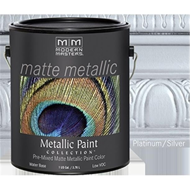 Modern Masters MM591 1 Gallon Platinum & Silver Matte Metallic Paint