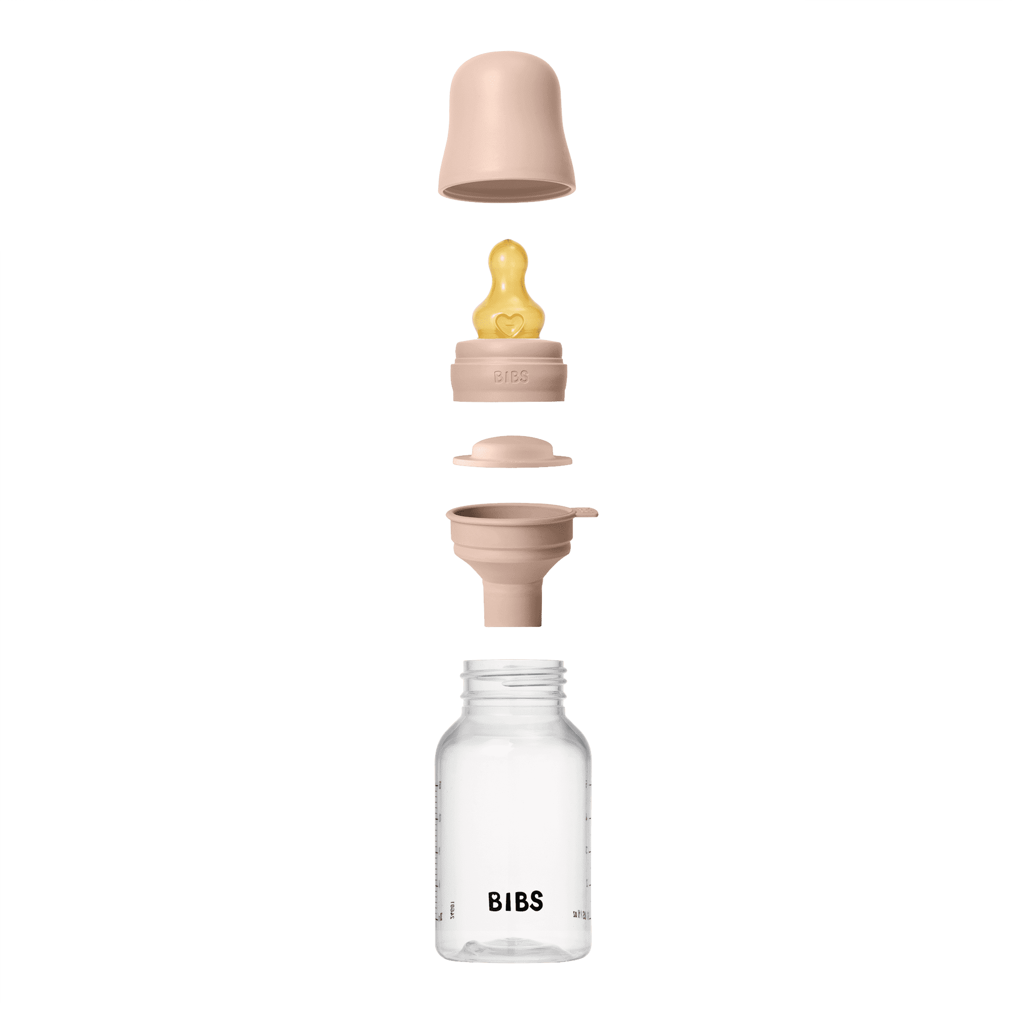 BIBS Baby Bottle with Slow Flow Latex Nipple, Blush, 5 oz, 1 Each