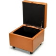 thumbnail image 5 of H&B Luxuries Tufted Leather Square Flip Top Storage Ottoman Cube Foot Rest, 5 of 18