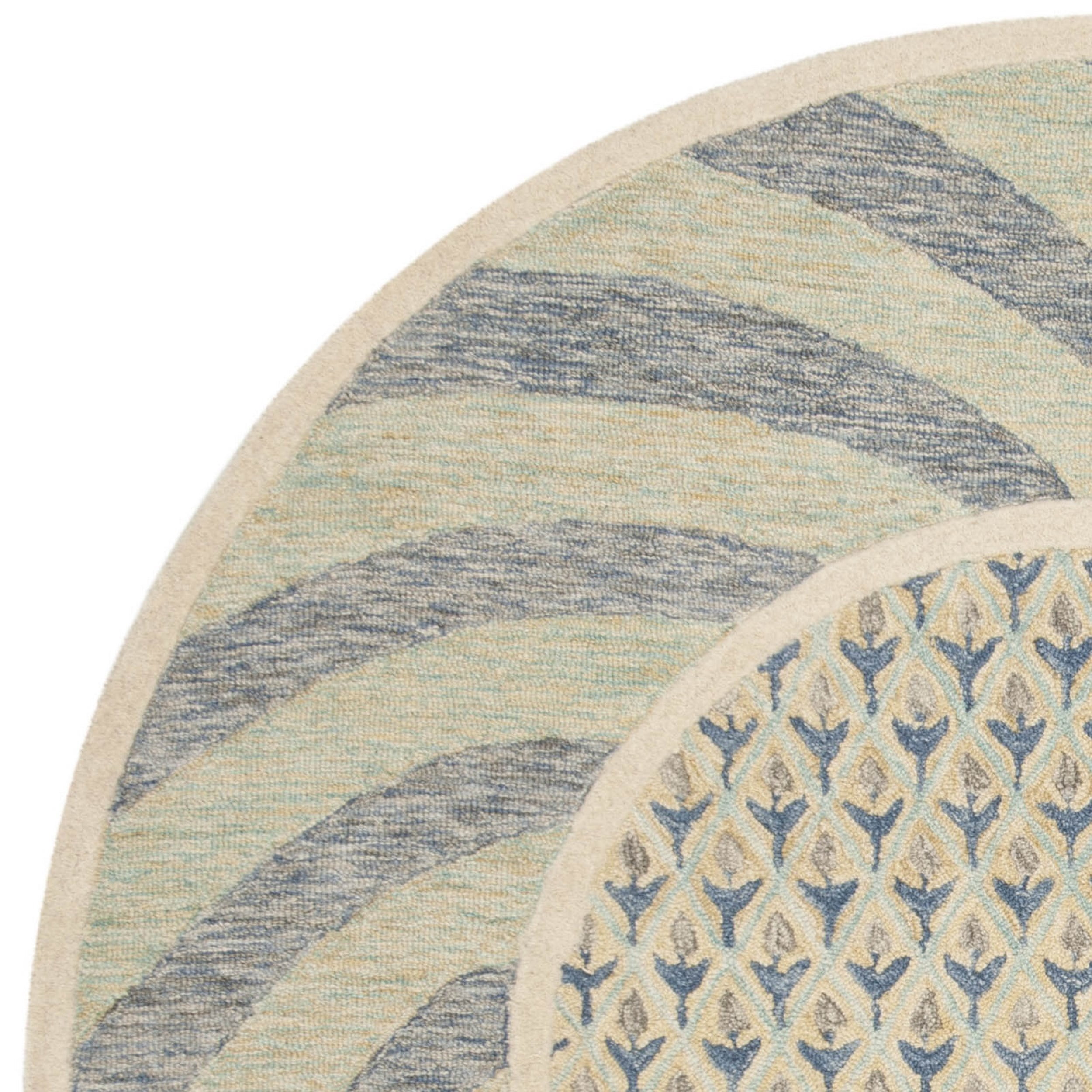 SAFAVIEH Novelty NOV108D Handmade Ivory Blue / Gold Rug