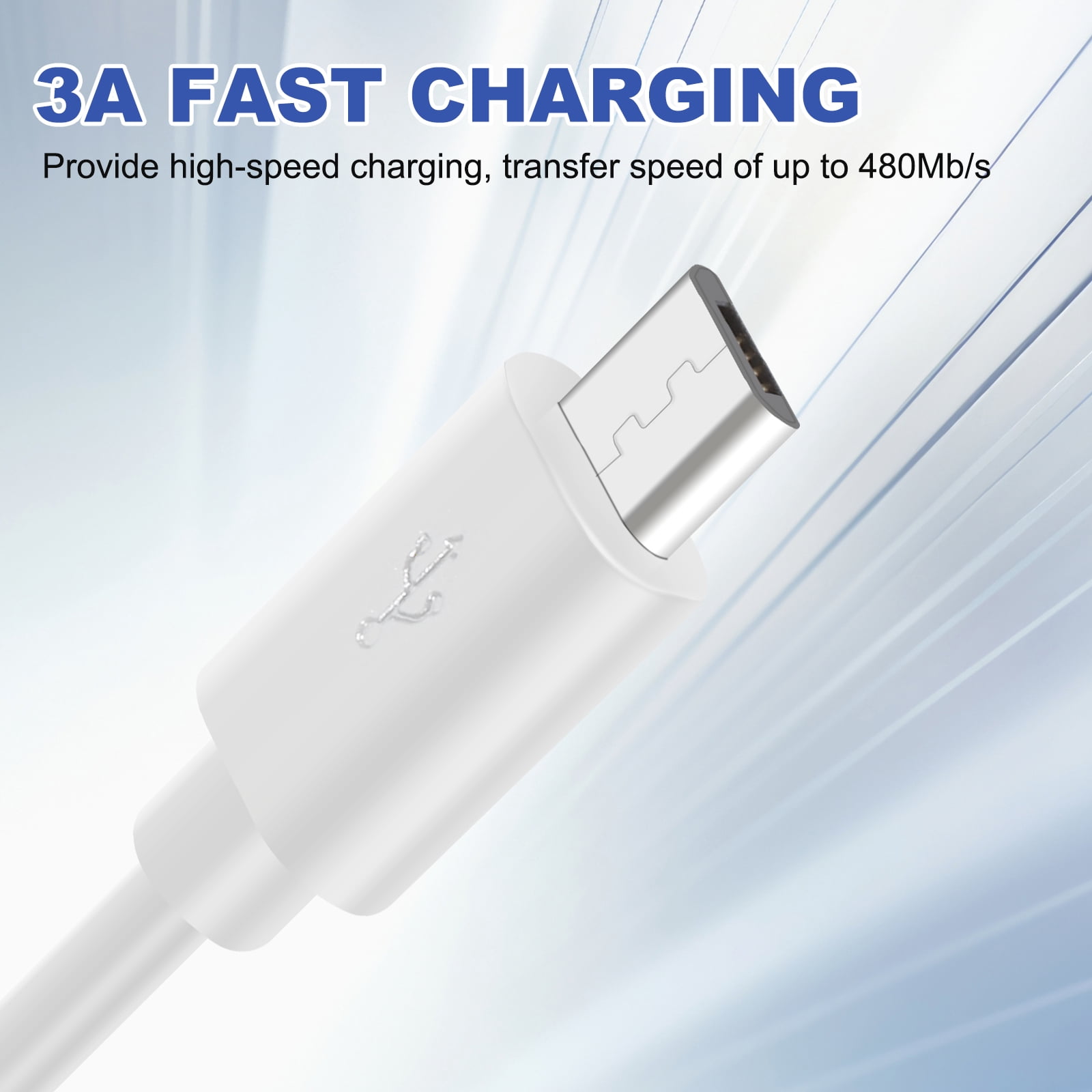 Uxcell 42.6Ft USB to Micro USB Power Extension Cable, Long Charging Cord, White