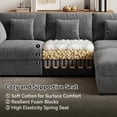 thumbnail image 6 of BedLuxury 110" Large Modular Sectional Cloud Sofa with Removable Storage Ottoman, Extra Deep Seat Couch, Living Room Furniture, Chenille Gray, 6 of 12