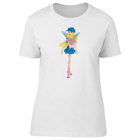 Cute Fairy Girl Fashion Cartoon Tee Women's -Image by Shutterstock
