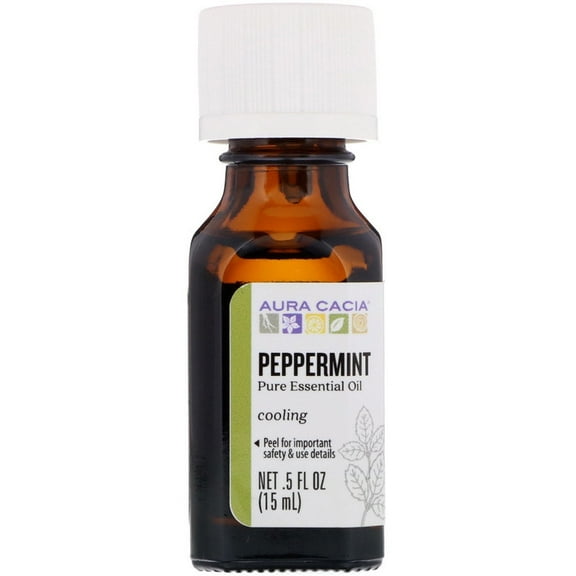 Aura Cacia Peppermint Pure Essential Oil Cooling , 0.5 fl oz - 4 Pack