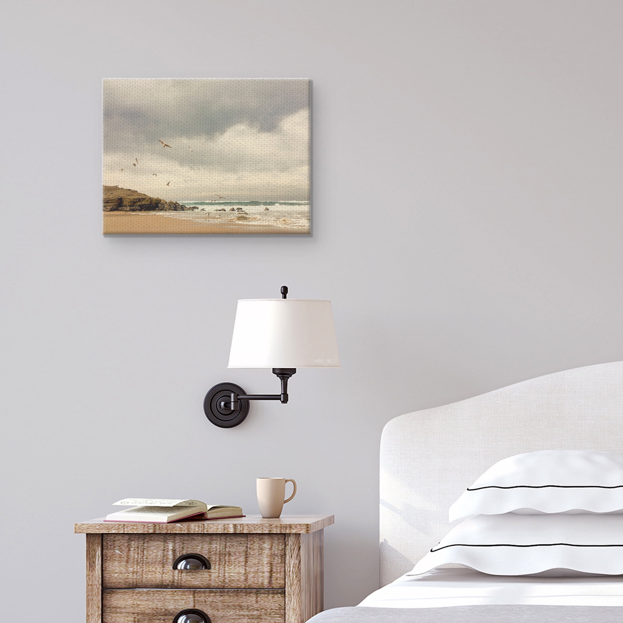 Masterpiece Art Gallery Dawn Beach Flight Seagulls Canvas Art Print 18" x 24"