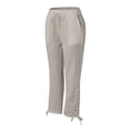 thumbnail image 5 of Baqcunre Work Pants For Women Women Suitable High Waist Pants Drawstring Capri Pants With Pockets Wide Leg Cropped Pants For Women Linen Pants Women'S Pants Khaki XXL, 5 of 9