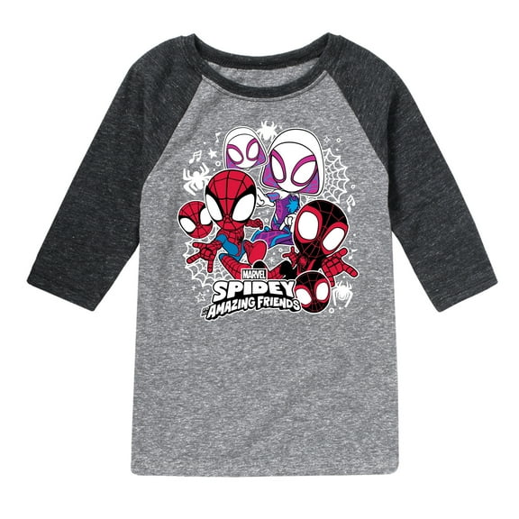 Marvel Spider-Man And His Amazing Friends - Spidey Friends Stickers - Toddler And Youth Raglan