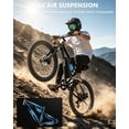 thumbnail image 3 of Qlife Racer 27.5" Electric Bicycle for Adults, Full Suspension 21-Speed Mountain Ebike with 500W Brushless Motor, 48V 10.4AH Removable Battery Max 28mph, (Black) with Fender & Rear Rack, 3 of 6