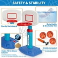 thumbnail image 5 of Toddler Basketball Hoop for Ages 1-3, Adjustable Mini Basketball with 3 Balls, Safe Indoor Outdoor Toy for Kids, 5 of 6