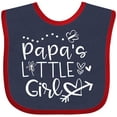 thumbnail image 3 of Inktastic Papa's Little Girl with Hearts Flower and Butterfly Girls Baby Bib, 3 of 4